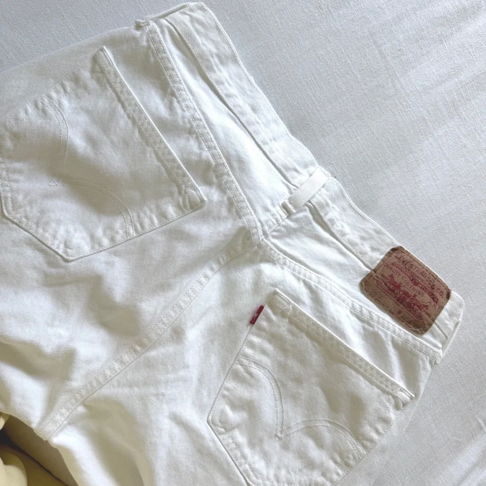 Y2K Levis 501 Original Fit White Denim Jeans 34x32 Fits 33.5x30.5 Button Fly